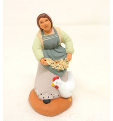 santon femme à la poule 6-7 cm