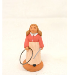 Santon ecolière au cerceau 6 - 7cm