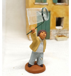 santon enfant au filet à papillon 6- 7CM